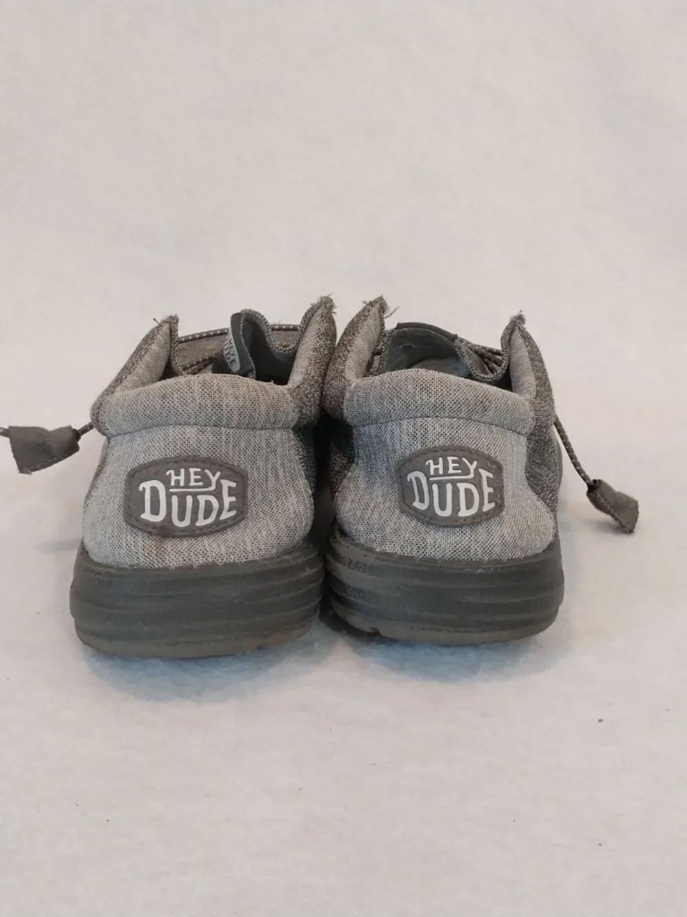Hey Dude Shoes Mens 8 Gray Knit Wally Sport Slip On Boat Loafer Casual Comfort.